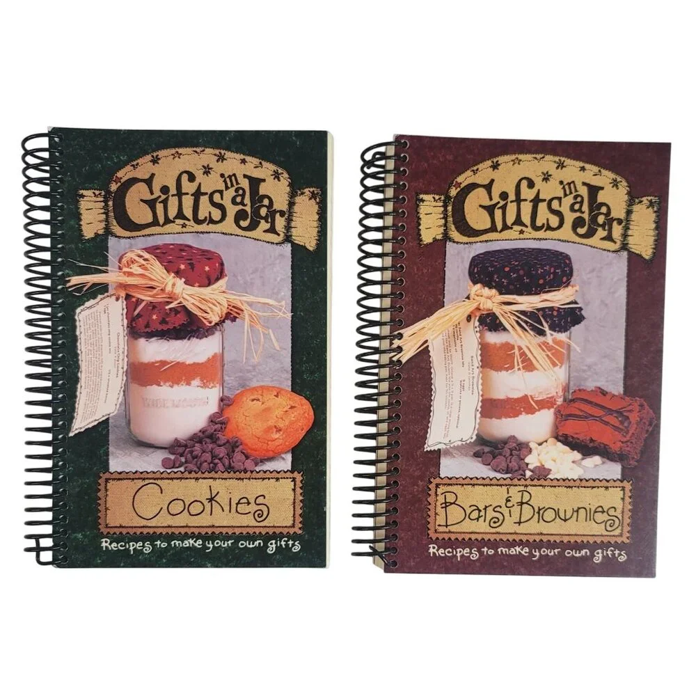 Gifts In A Jar Cookbooks Lot Of 2 Bars Brownies Cookie Homemade Holiday VTG 2001